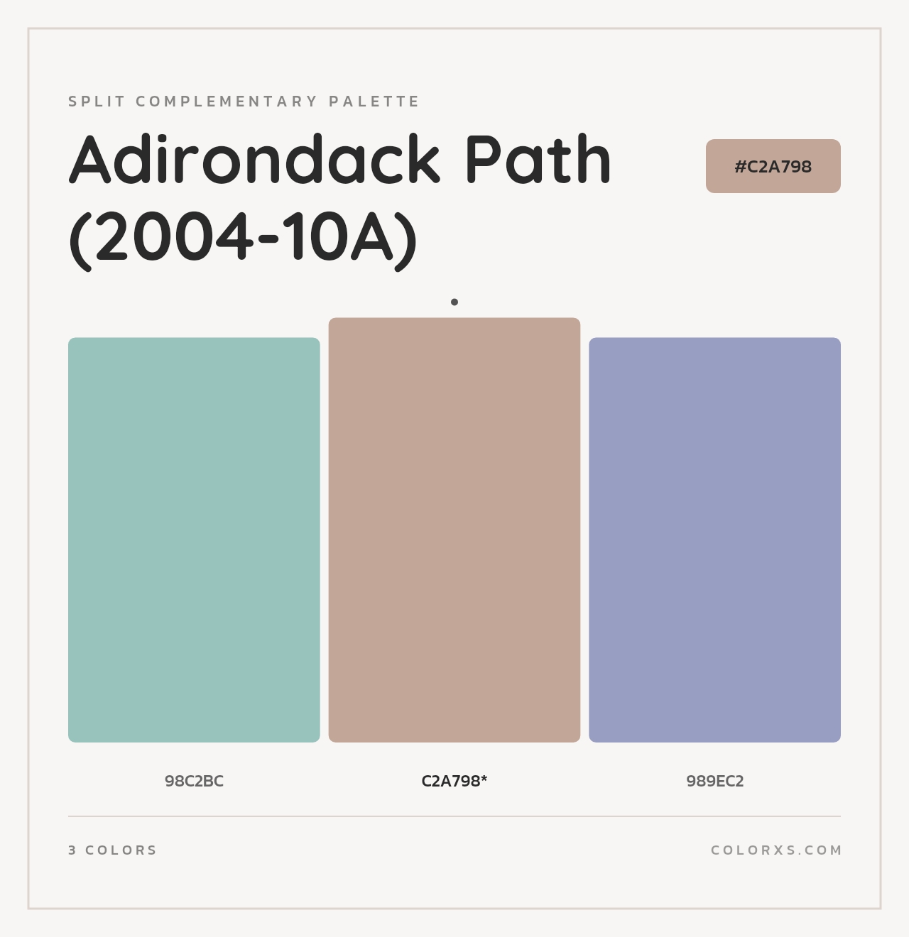 Adirondack Path (2004-10A) - Split-Complementary Color Palette