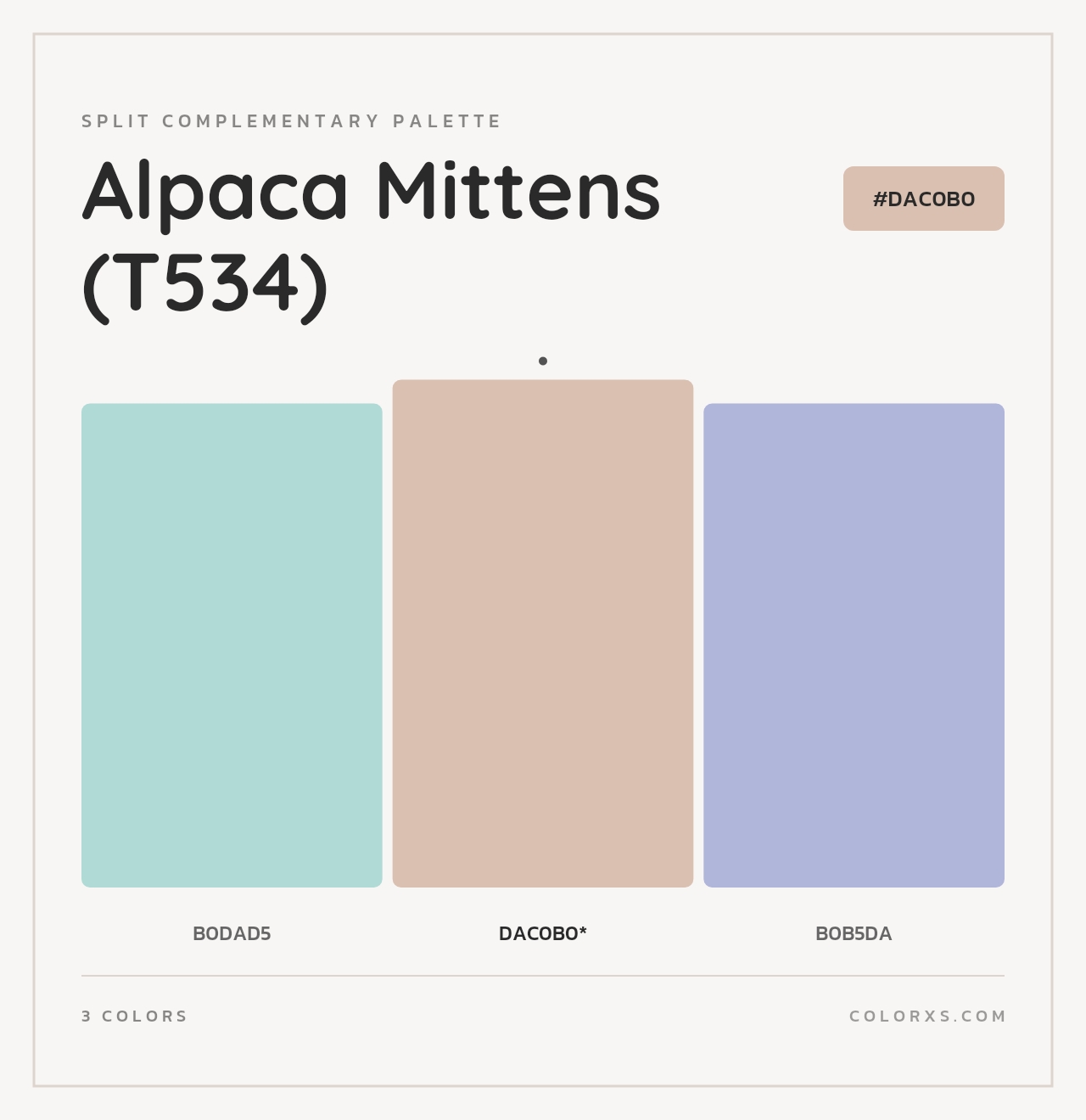 Alpaca Mittens (T534) - Split-Complementary Color Palette