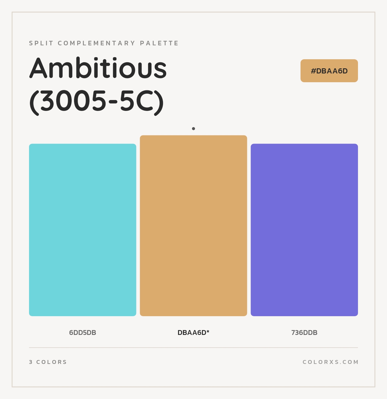 Ambitious (3005-5C) - Split-Complementary Color Palette