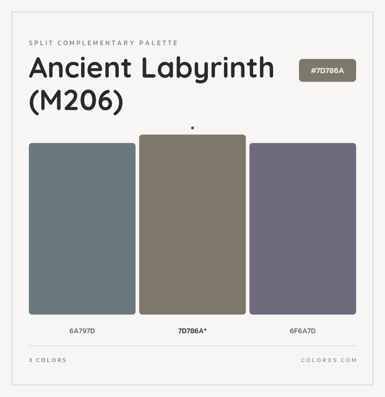 Ancient Labyrinth (M206) - Split-Complementary Color Palette