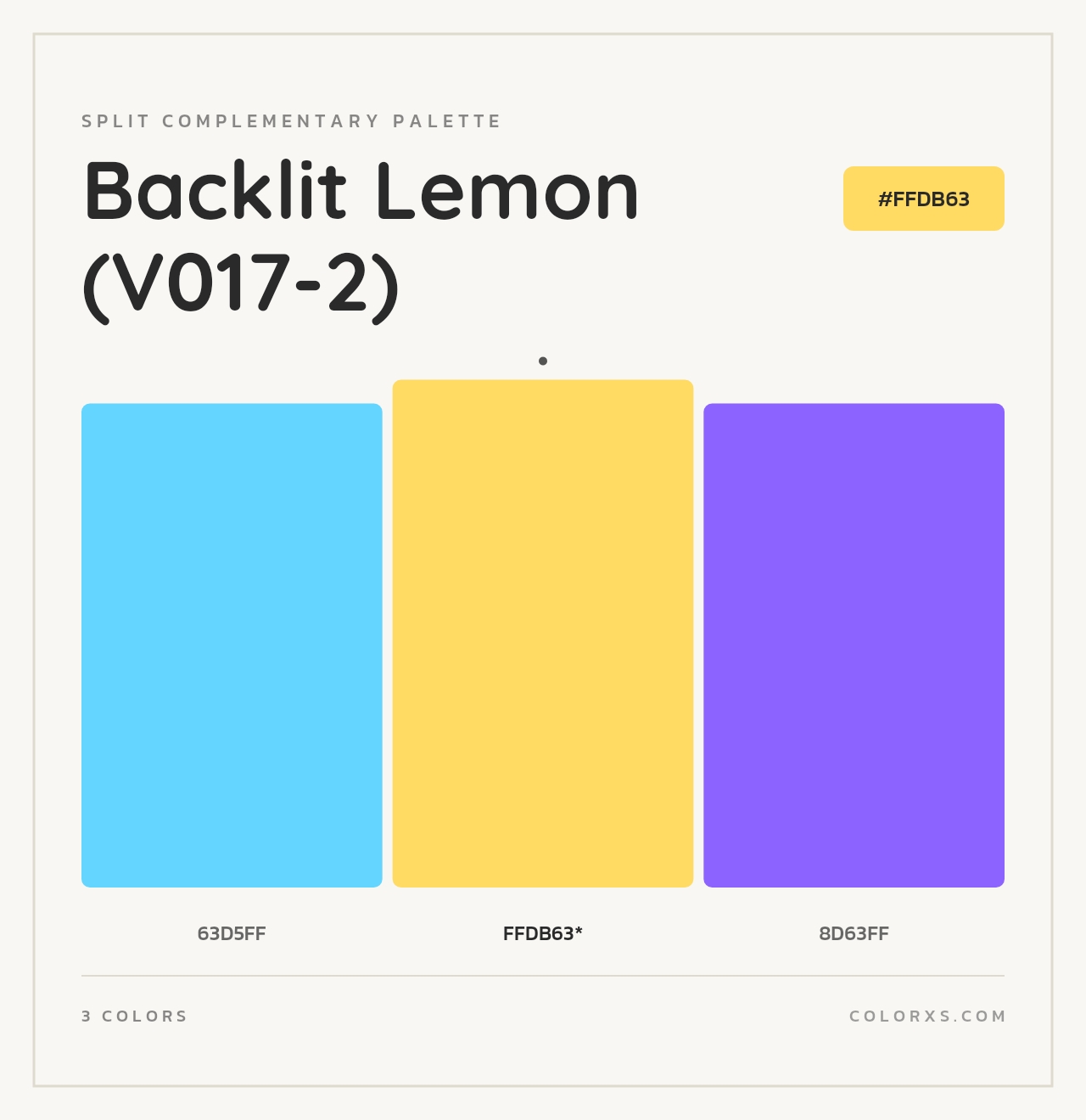 Backlit Lemon (V017-2) - Split-Complementary Color Palette
