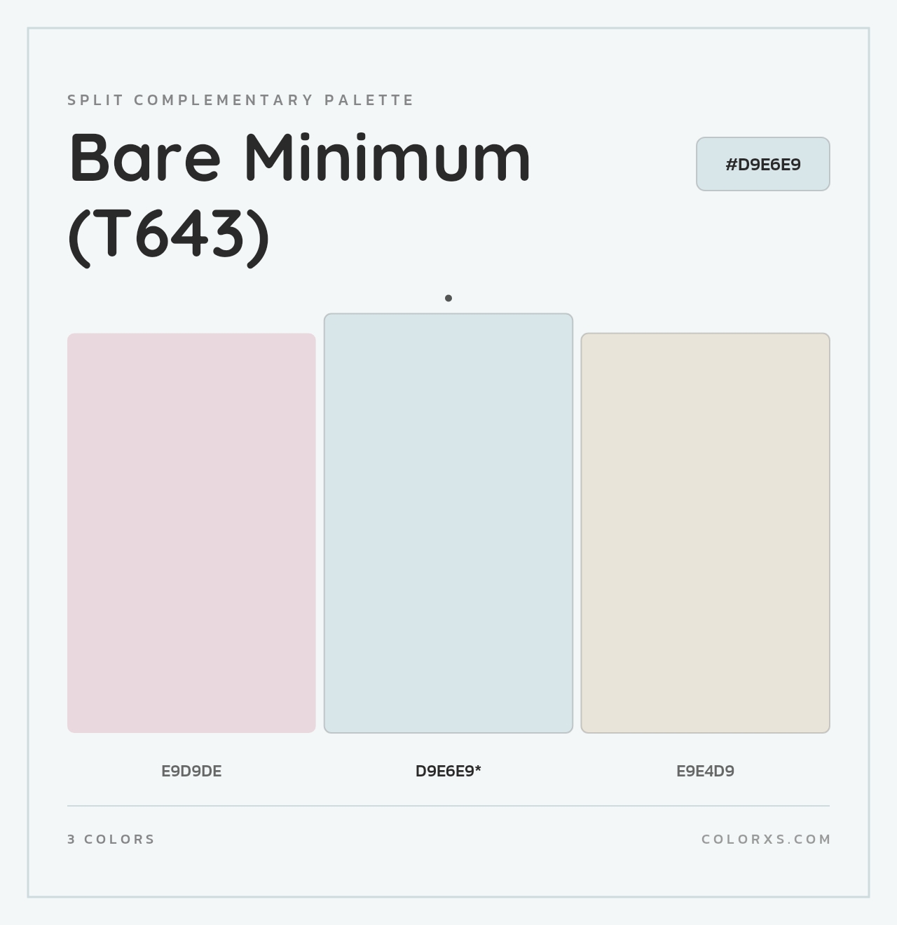 Bare Minimum (T643) - Split-Complementary Color Palette
