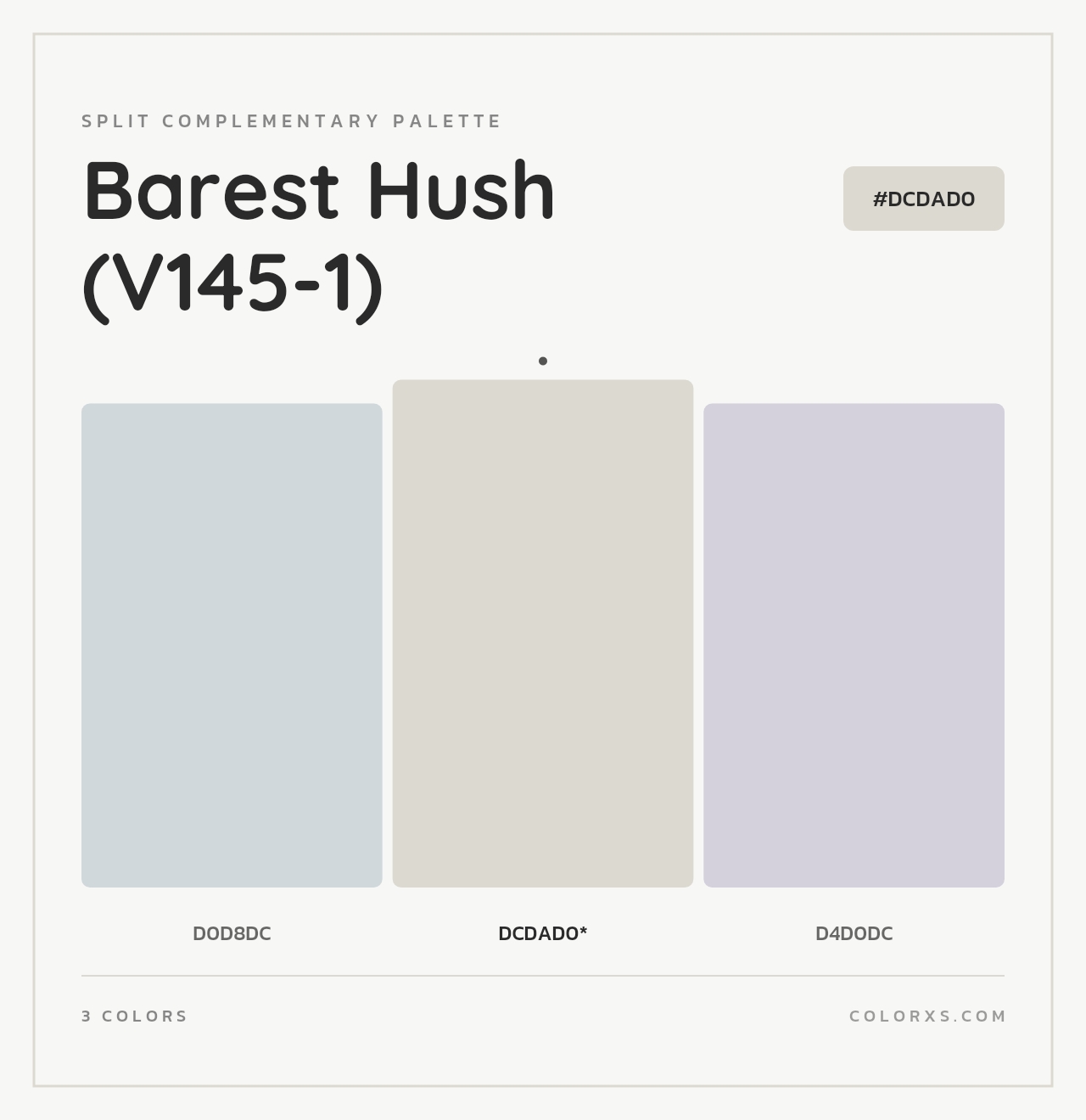 Barest Hush (V145-1) - Split-Complementary Color Palette