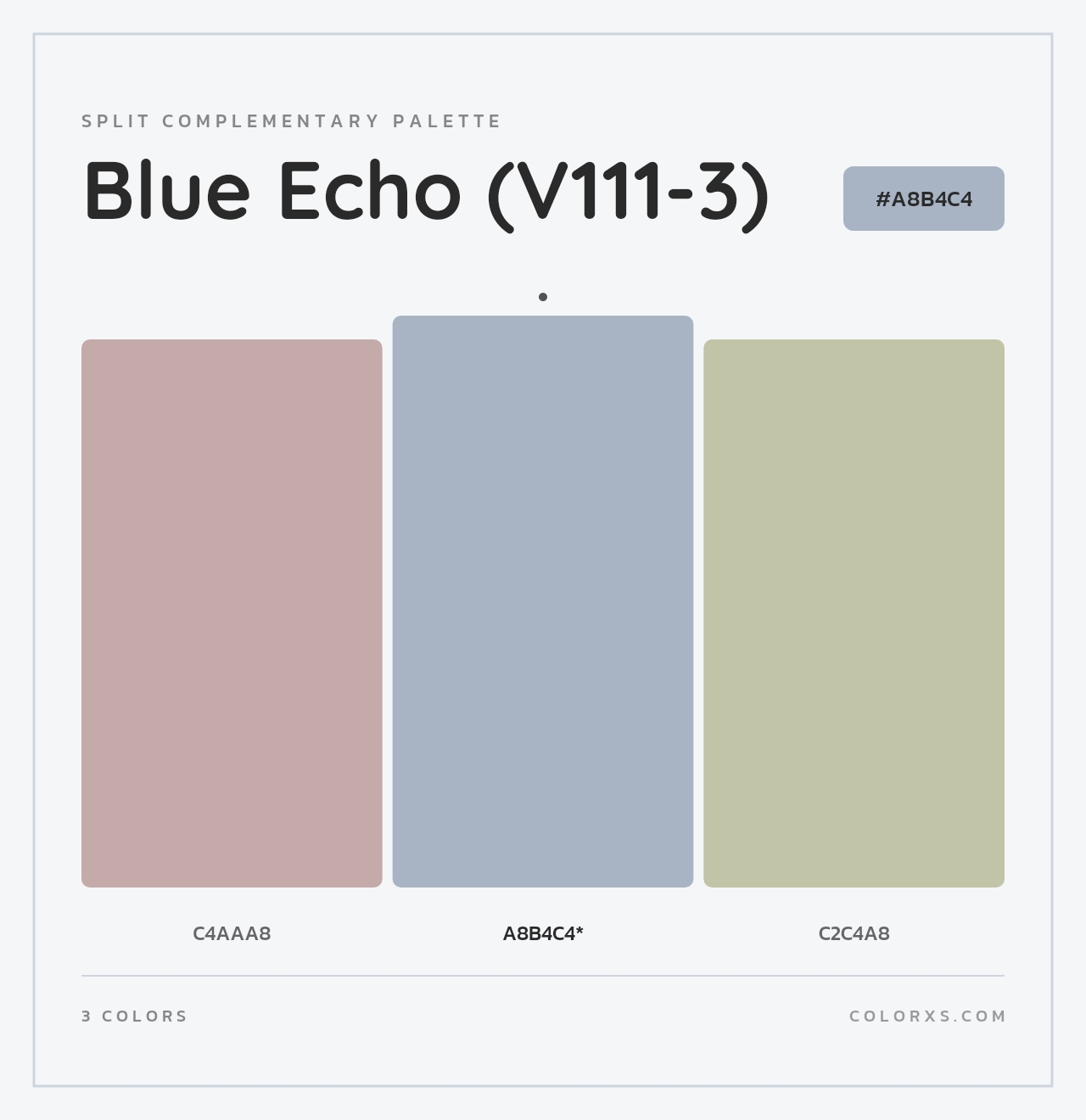 Blue Echo (V111-3) - Split-Complementary Color Palette