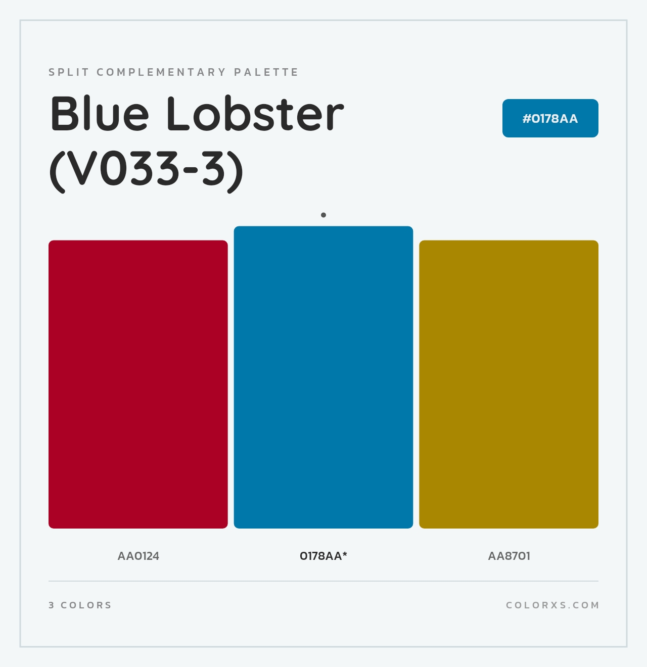 Blue Lobster (V033-3) - Split-Complementary Color Palette