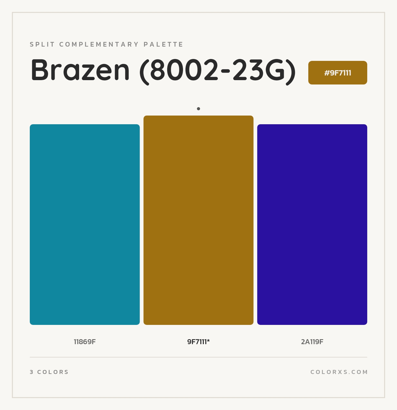 Brazen (8002-23G) - Split-Complementary Color Palette