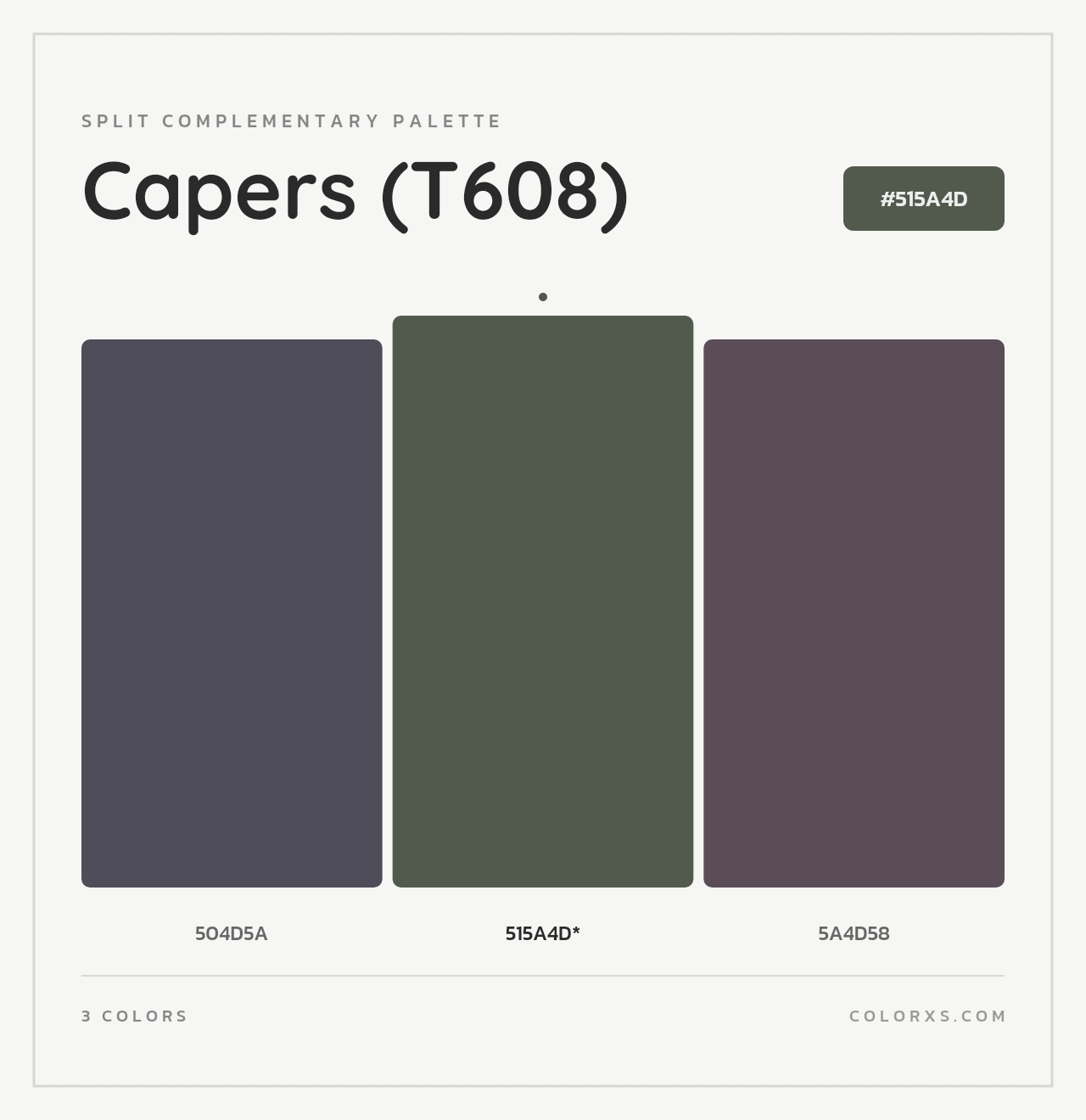 Capers (T608) - Split-Complementary Color Palette