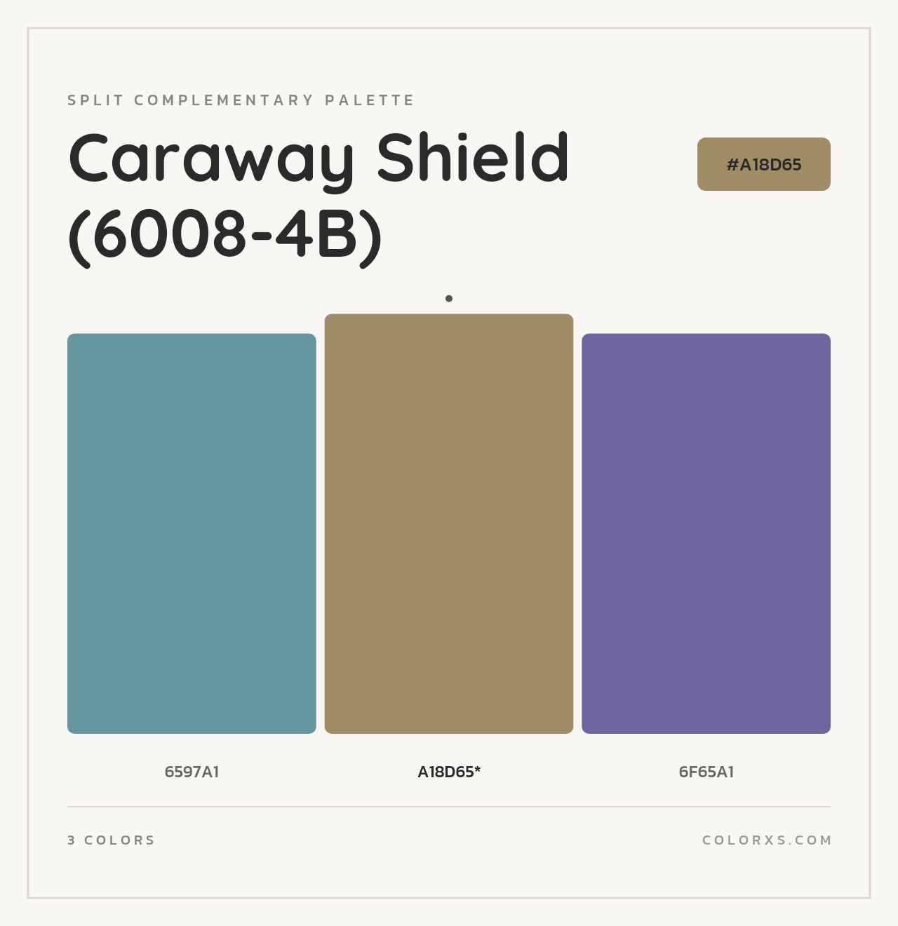 Caraway Shield (6008-4B) - Split-Complementary Color Palette