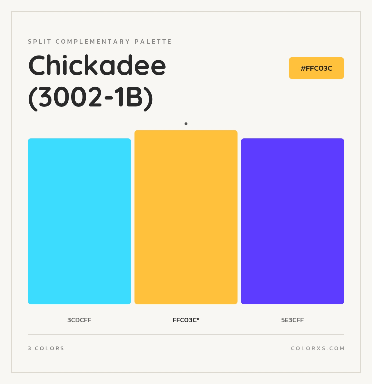 Chickadee (3002-1B) - Split-Complementary Color Palette