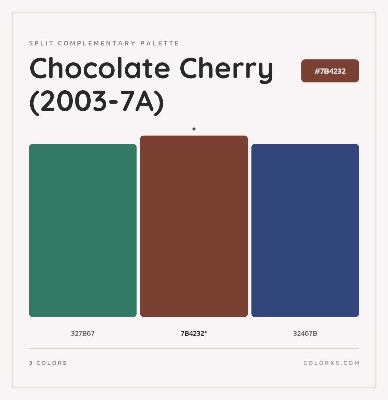 Chocolate Cherry (2003-7A) - Split-Complementary Color Palette