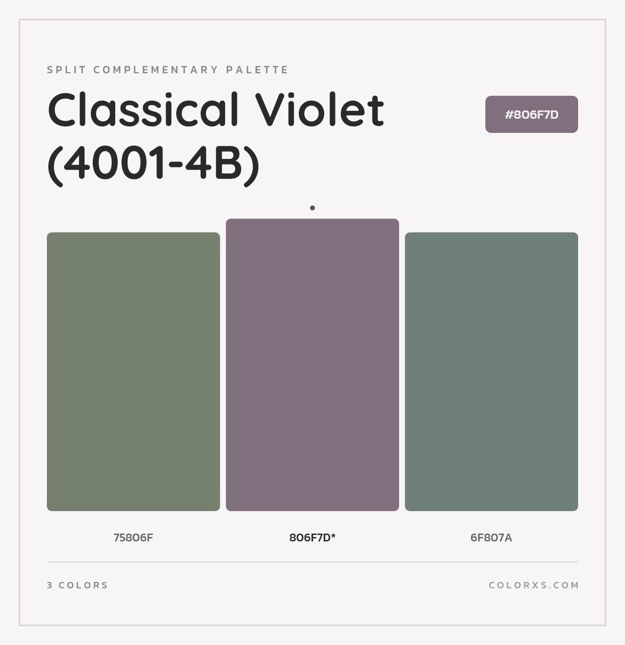 Classical Violet (4001-4B) - Split-Complementary Color Palette