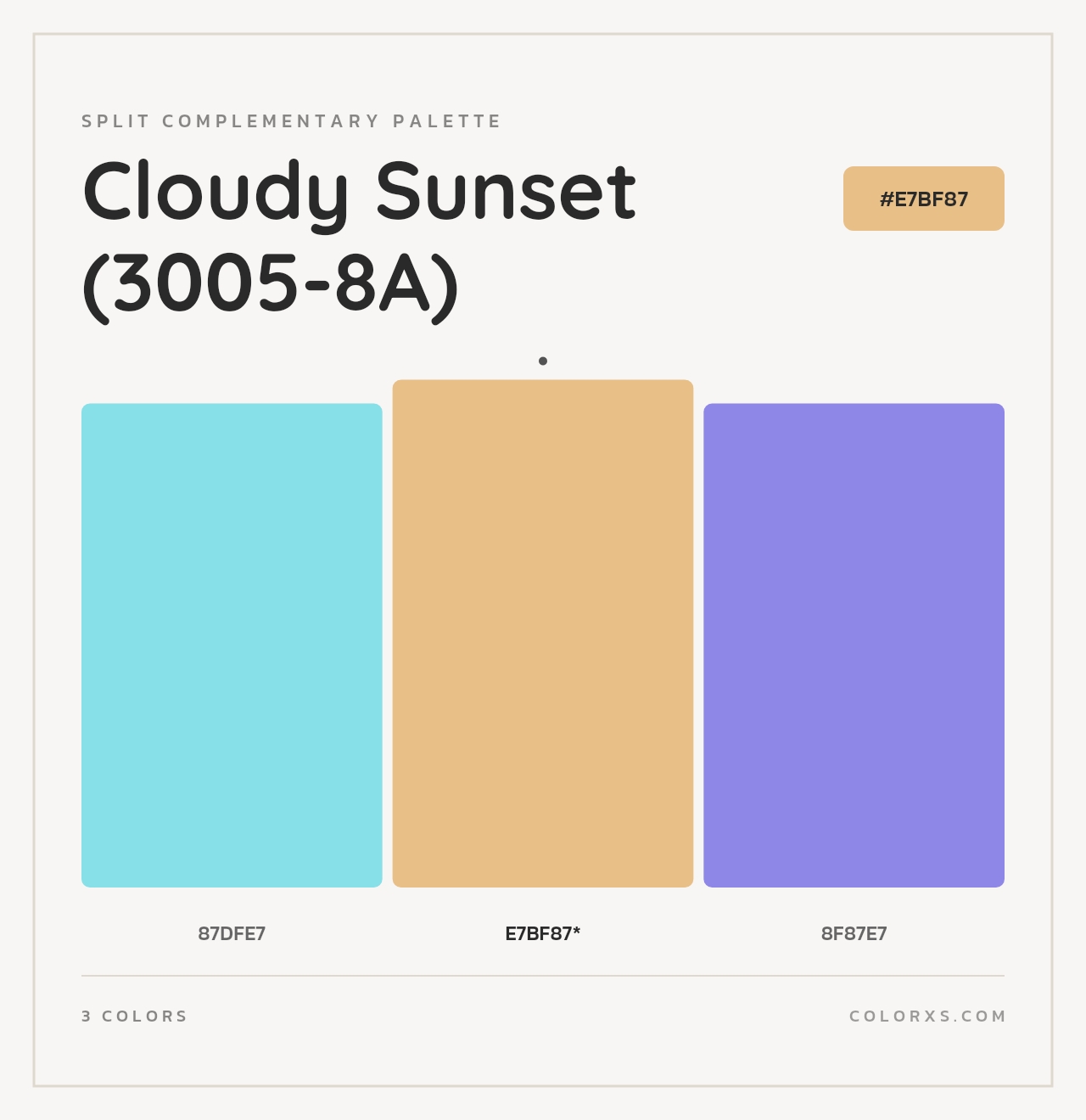 Cloudy Sunset (3005-8A) - Split-Complementary Color Palette