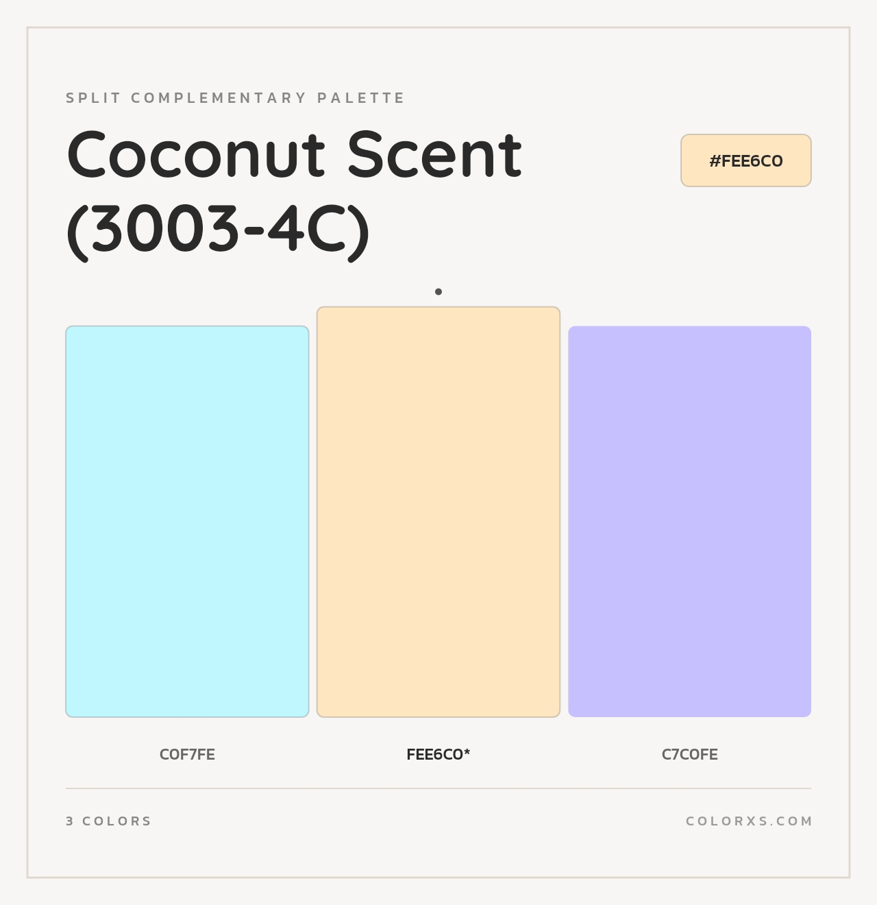 Coconut Scent (3003-4C) - Split-Complementary Color Palette