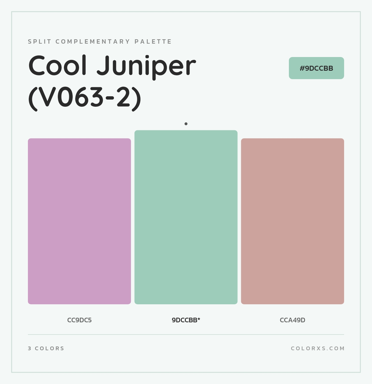 Cool Juniper (V063-2) - Split-Complementary Color Palette