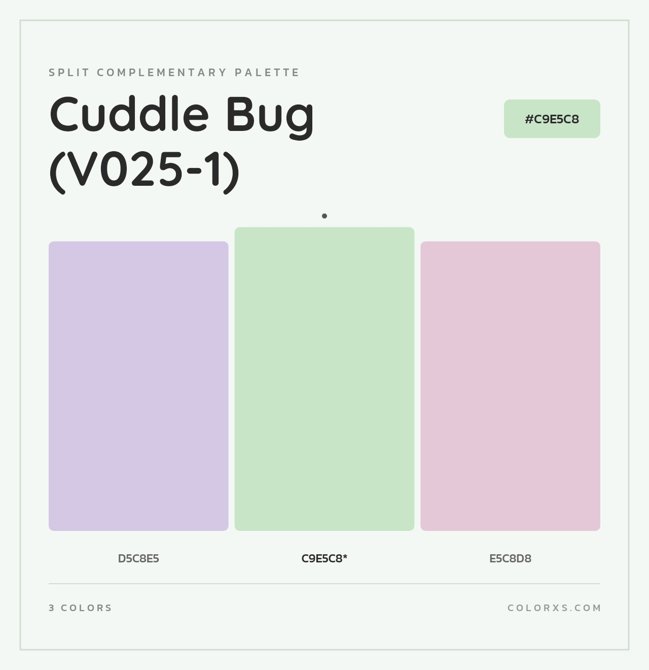 Cuddle Bug (V025-1) - Split-Complementary Color Palette