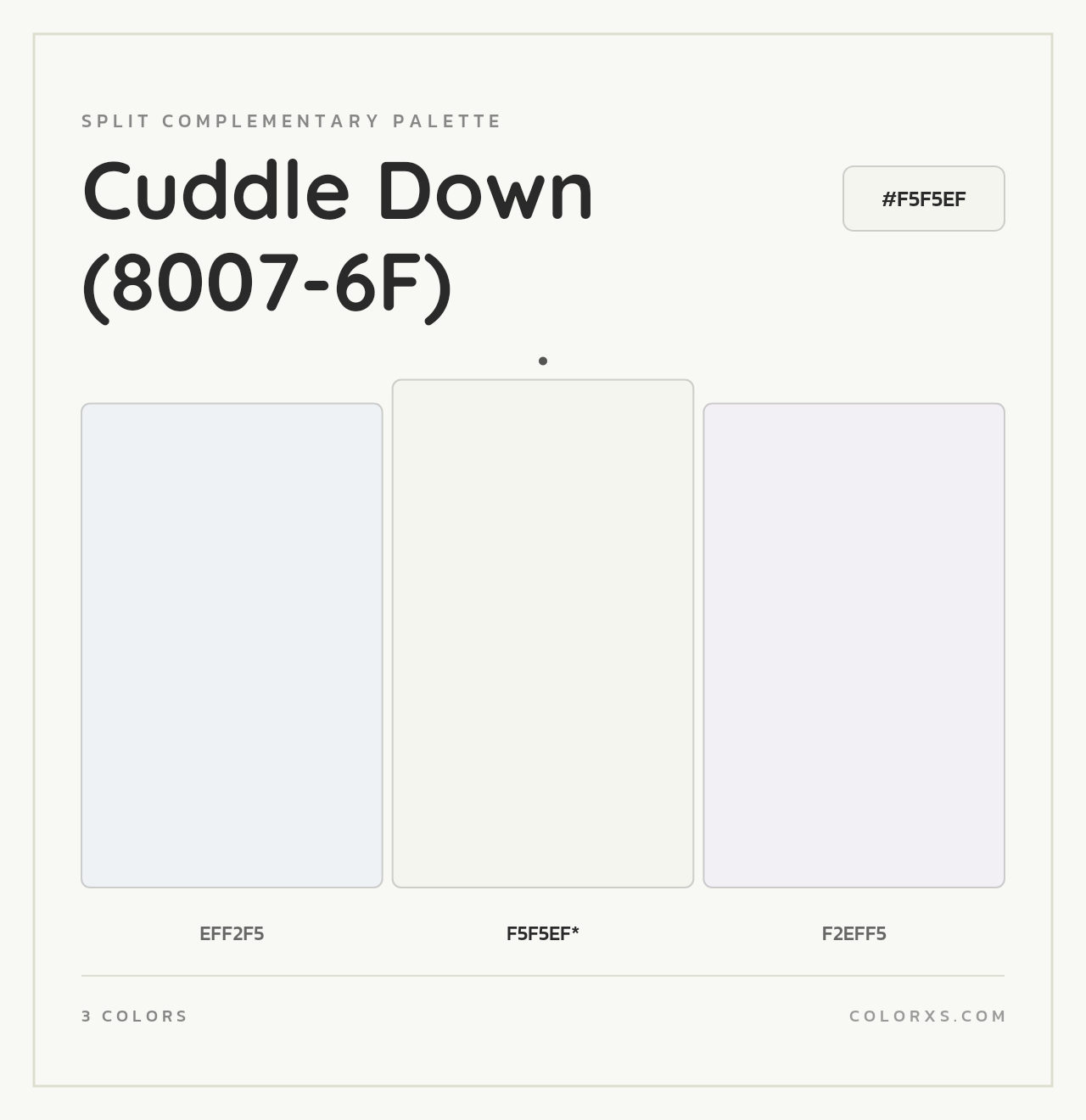 Cuddle Down (8007-6F) - Split-Complementary Color Palette