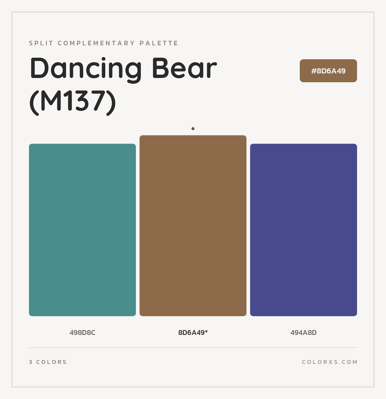 Dancing Bear (M137) - Split-Complementary Color Palette