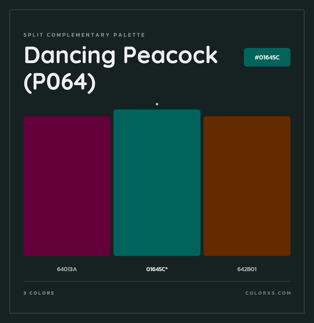 Dancing Peacock (P064) - Split-Complementary Color Palette