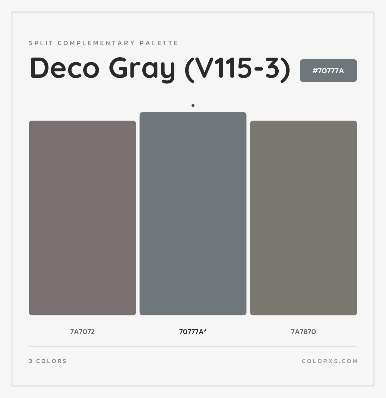 Deco Gray (V115-3) - Split-Complementary Color Palette