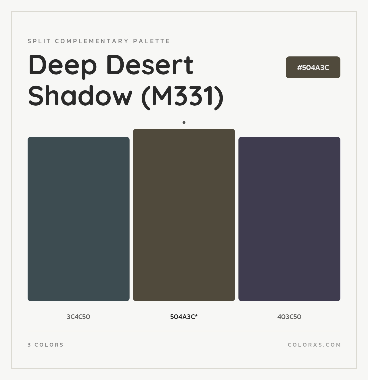 Deep Desert Shadow (M331) - Split-Complementary Color Palette