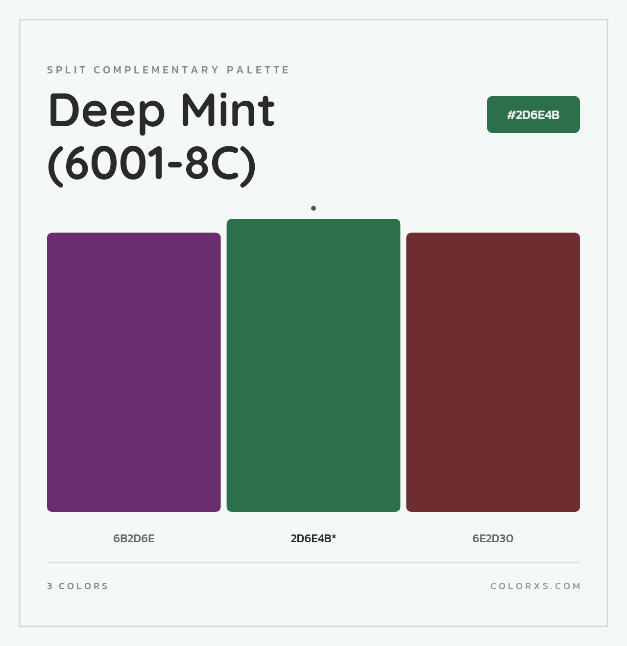 Deep Mint (6001-8C) - Split-Complementary Color Palette