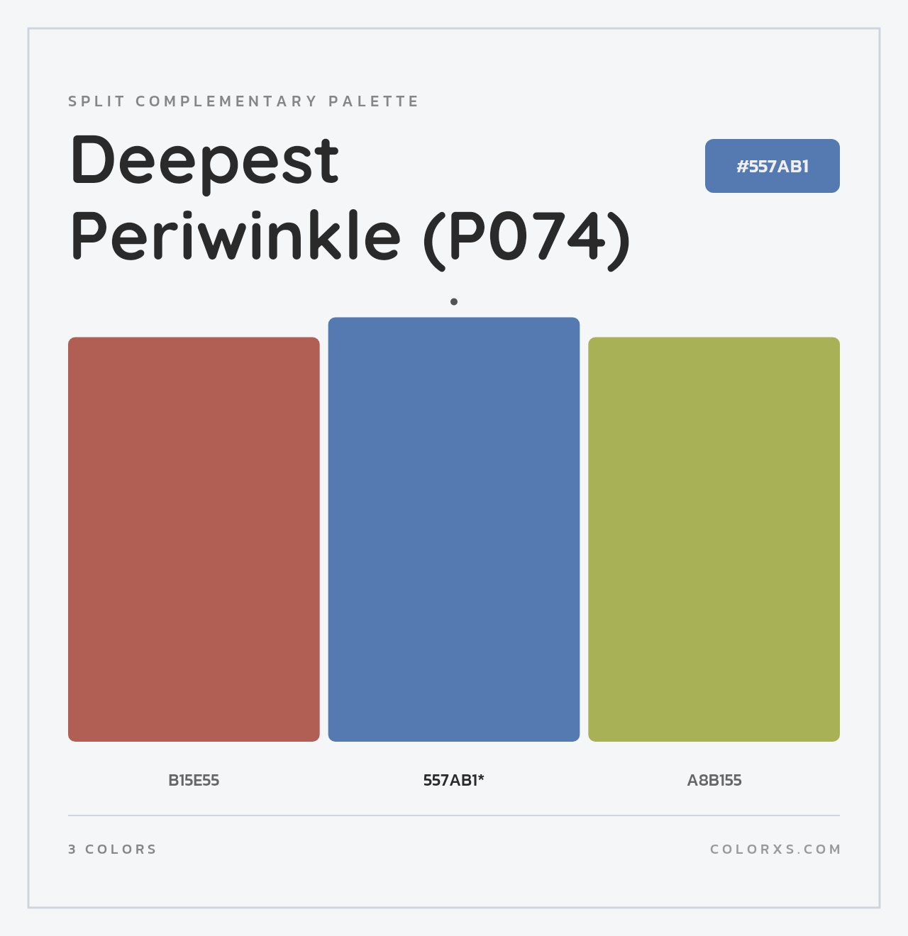 Deepest Periwinkle (P074) - Split-Complementary Color Palette