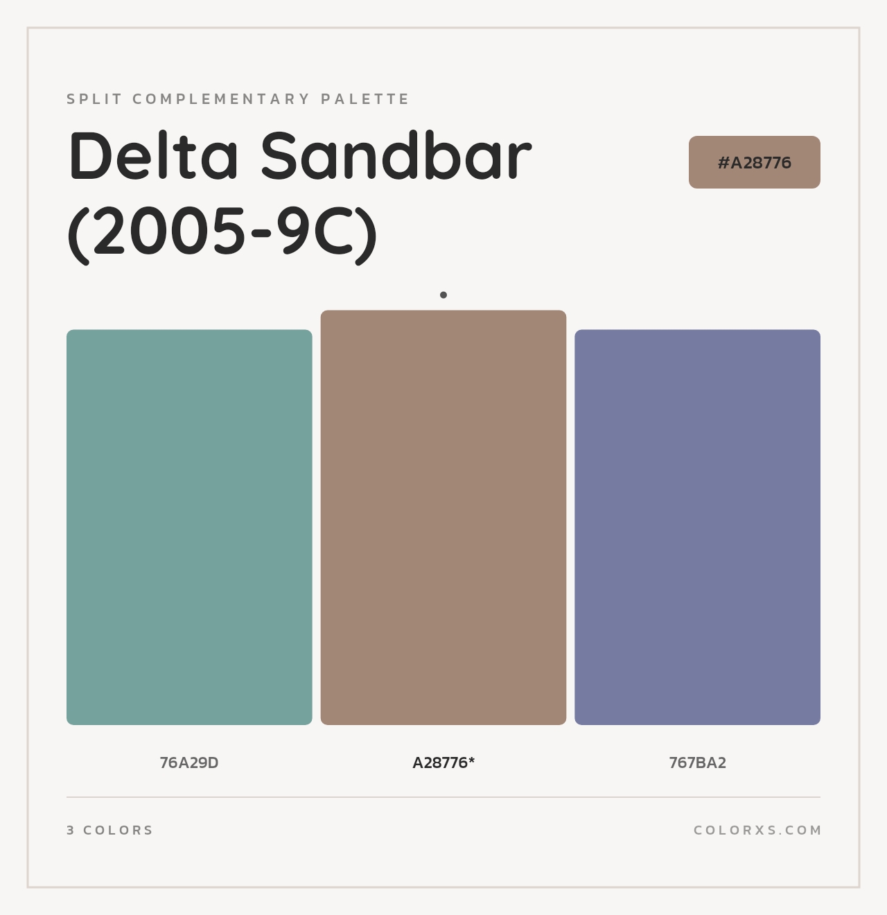Delta Sandbar (2005-9C) - Split-Complementary Color Palette