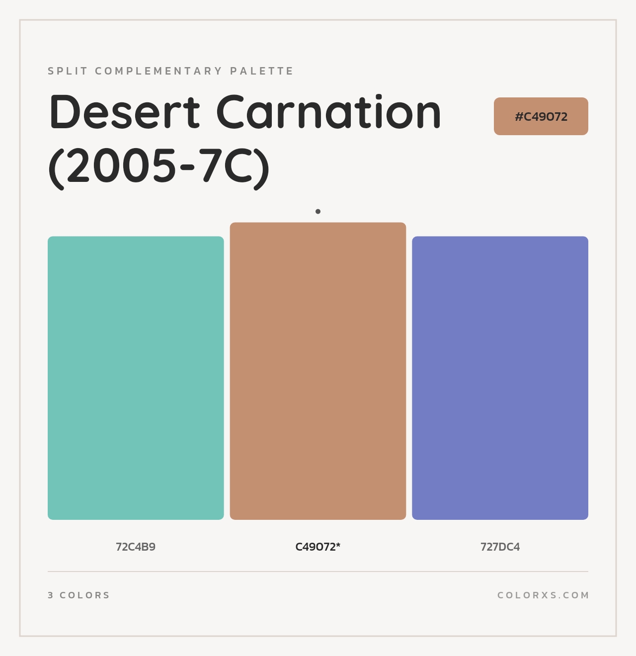 Desert Carnation (2005-7C) - Split-Complementary Color Palette