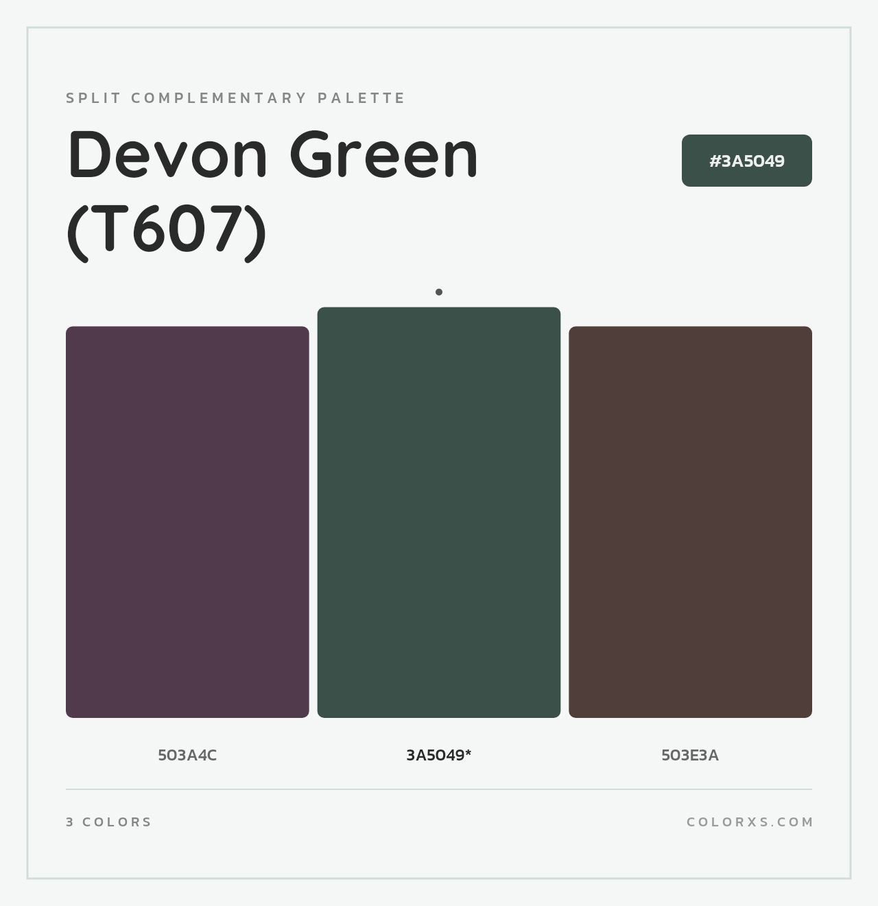 Devon Green (T607) - Split-Complementary Color Palette
