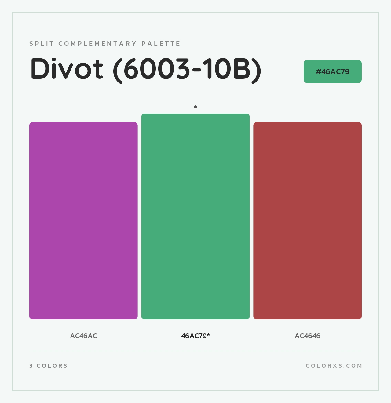 Divot (6003-10B) - Split-Complementary Color Palette