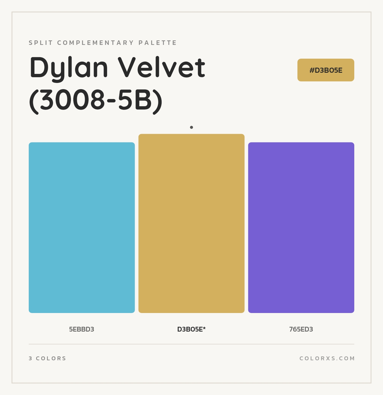 Dylan Velvet (3008-5B) - Split-Complementary Color Palette