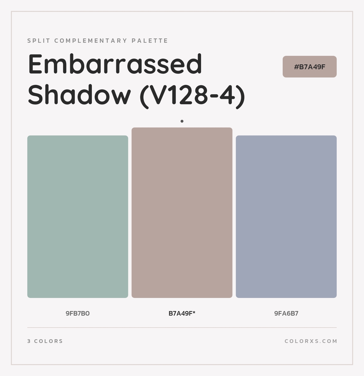 Embarrassed Shadow (V128-4) - Split-Complementary Color Palette
