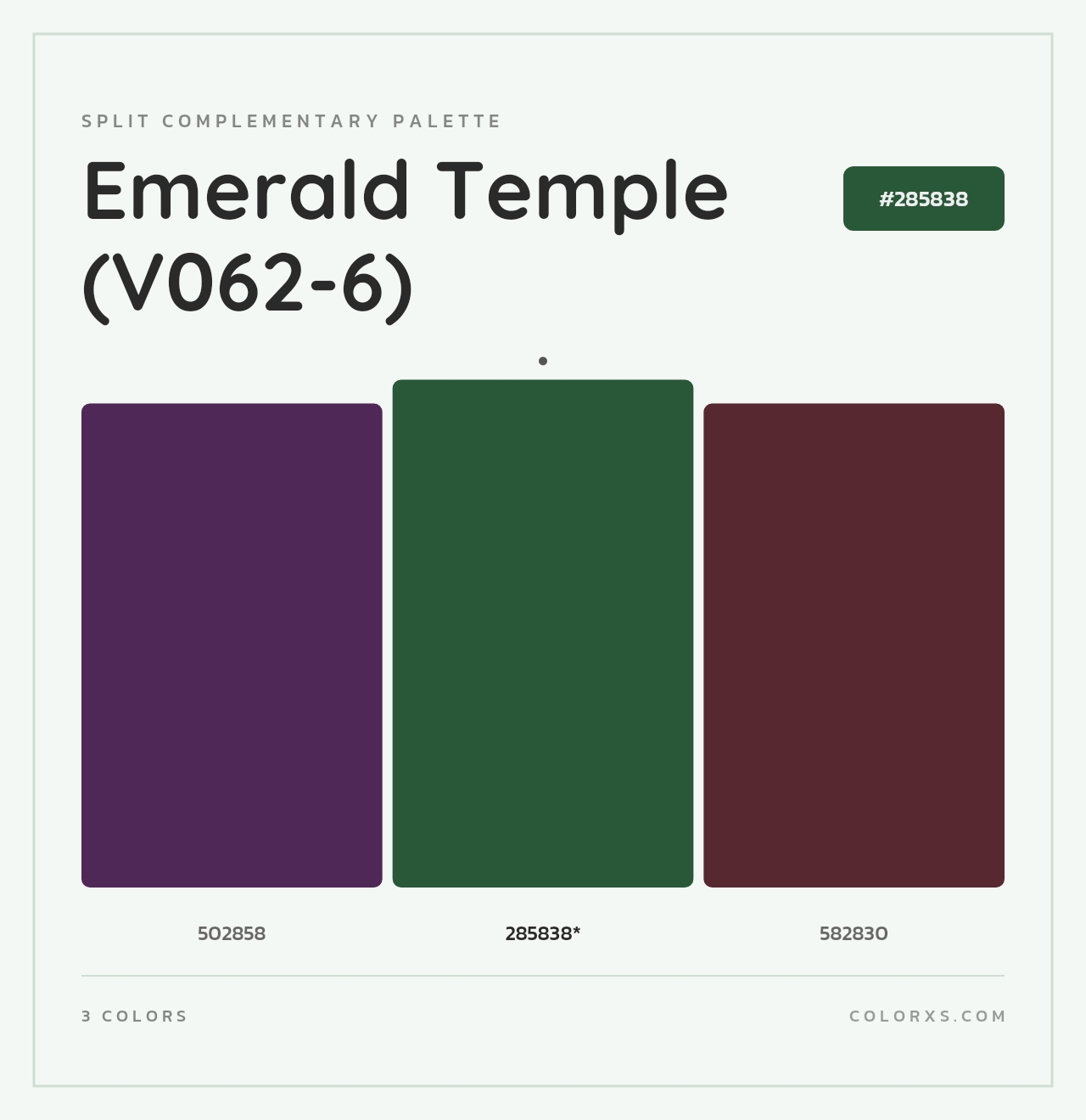 Emerald Temple (V062-6) - Split-Complementary Color Palette