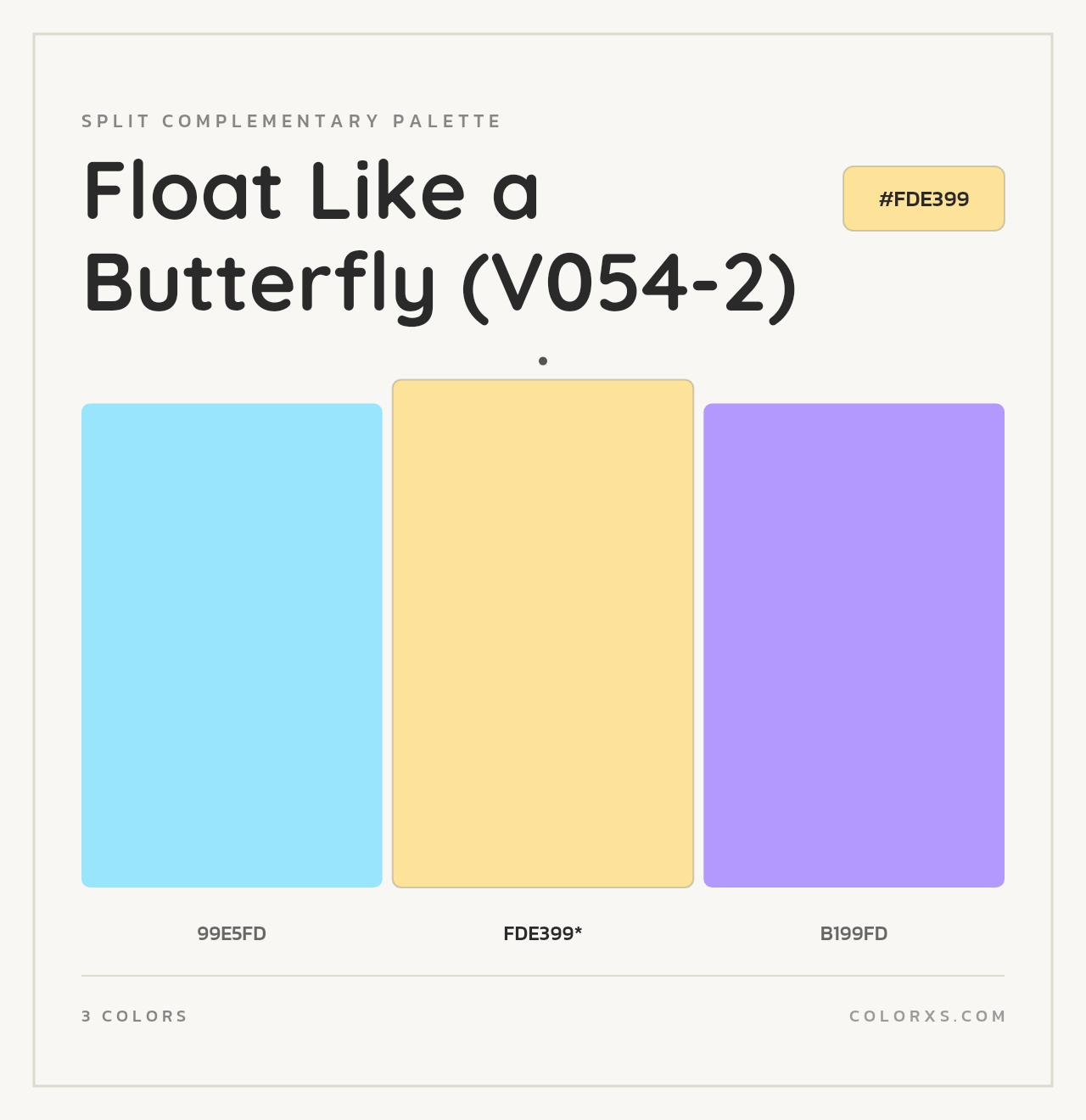 Float Like a Butterfly (V054-2) - Split-Complementary Color Palette