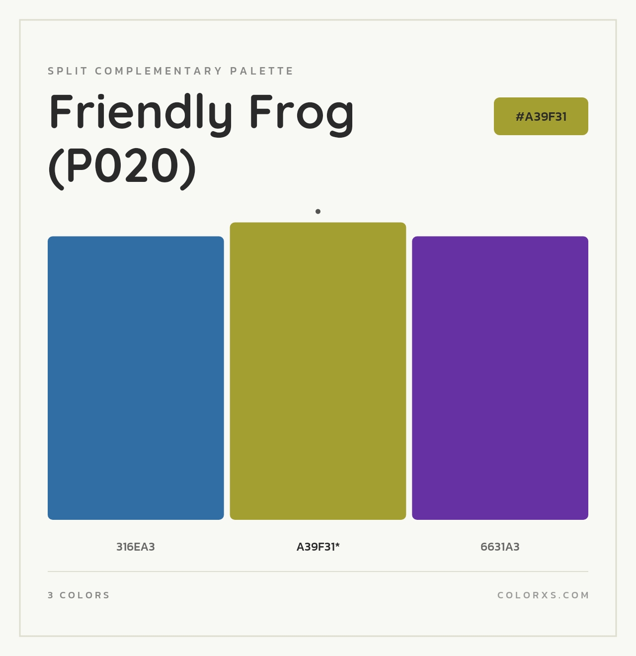 Friendly Frog (P020) - Split-Complementary Color Palette