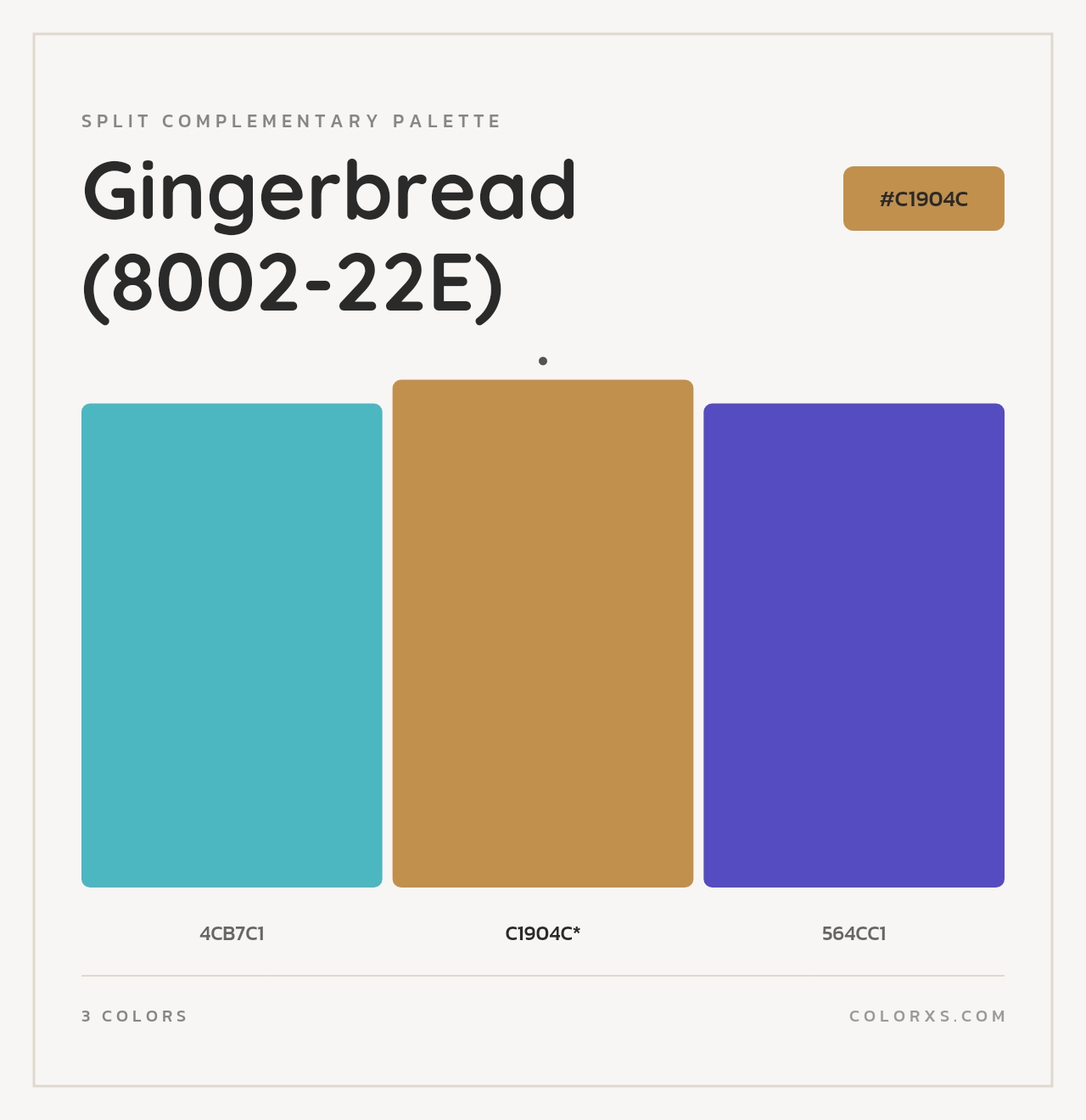 Gingerbread (8002-22E) - Split-Complementary Color Palette