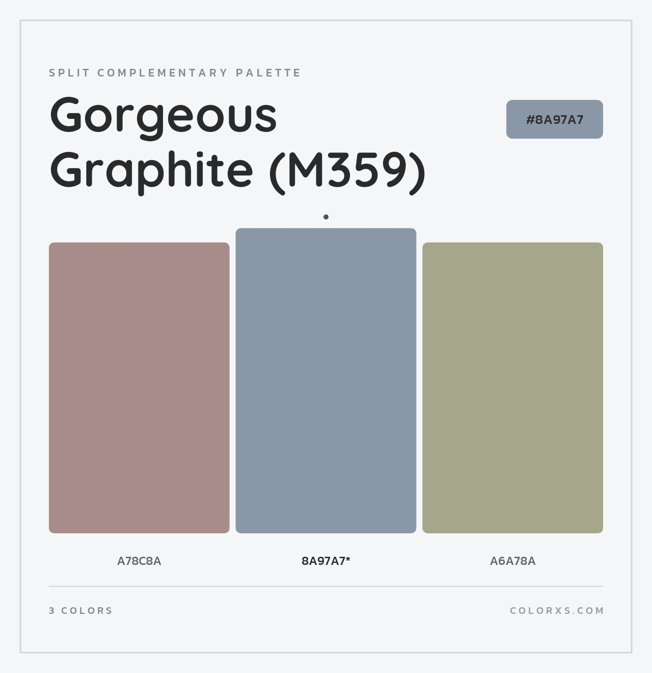 Gorgeous Graphite (M359) - Split-Complementary Color Palette
