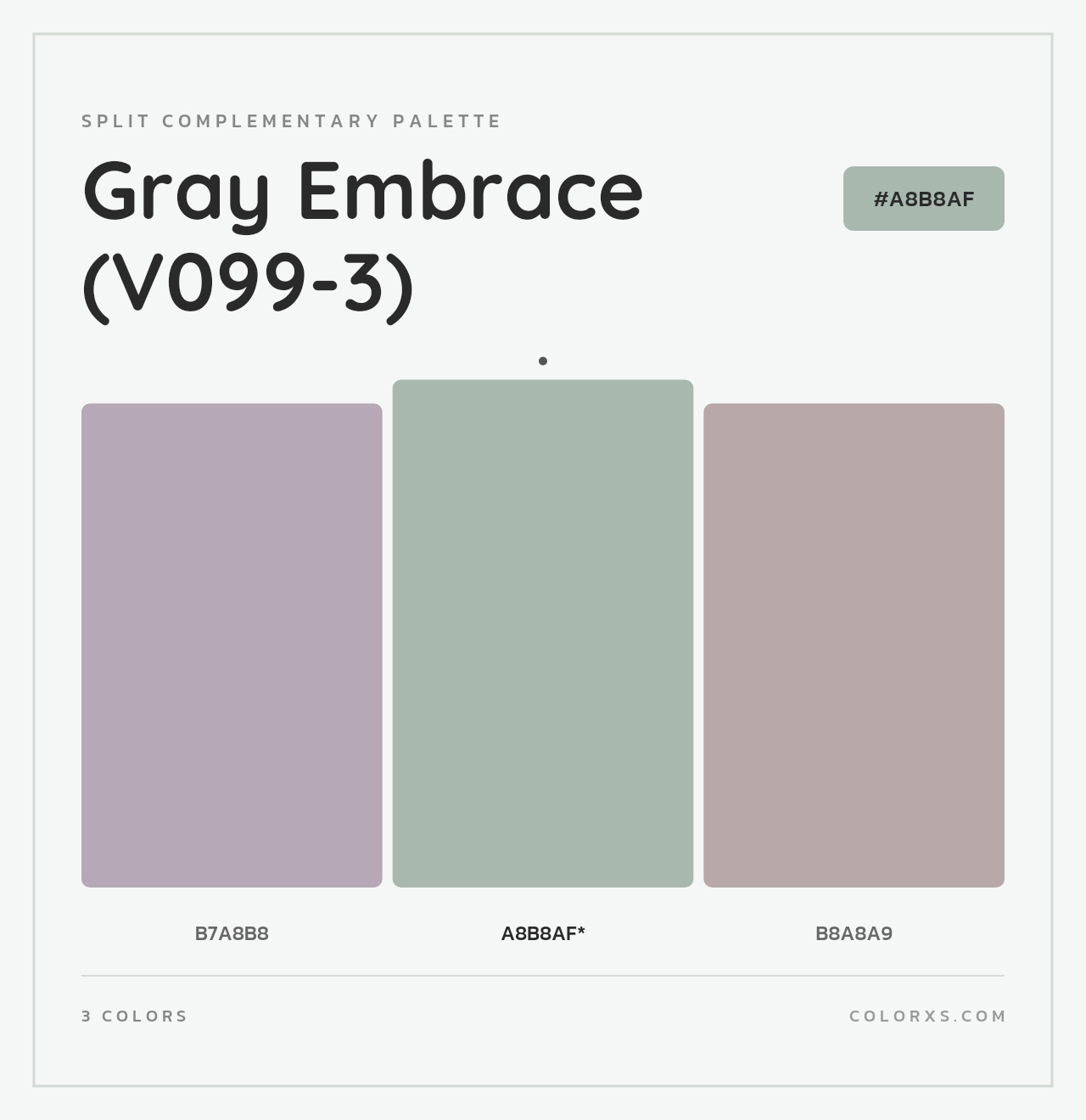 Gray Embrace (V099-3) - Split-Complementary Color Palette