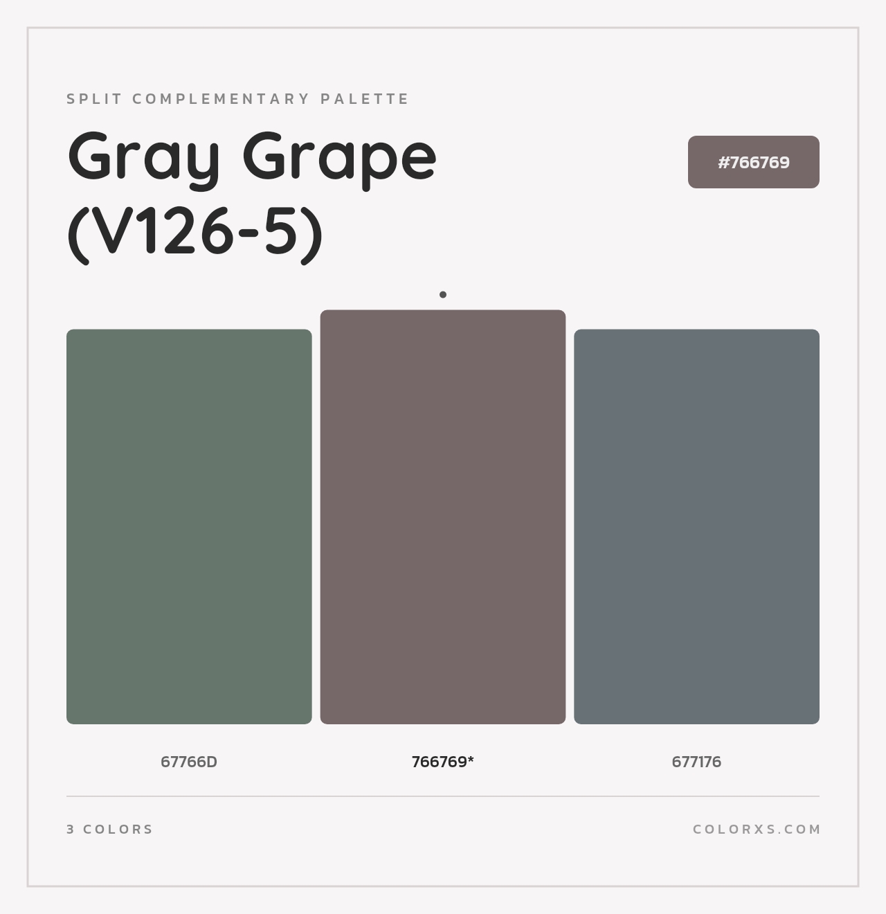 Gray Grape (V126-5) - Split-Complementary Color Palette