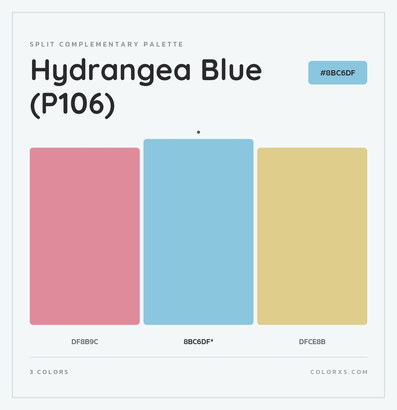 Hydrangea Blue (P106) - Split-Complementary Color Palette