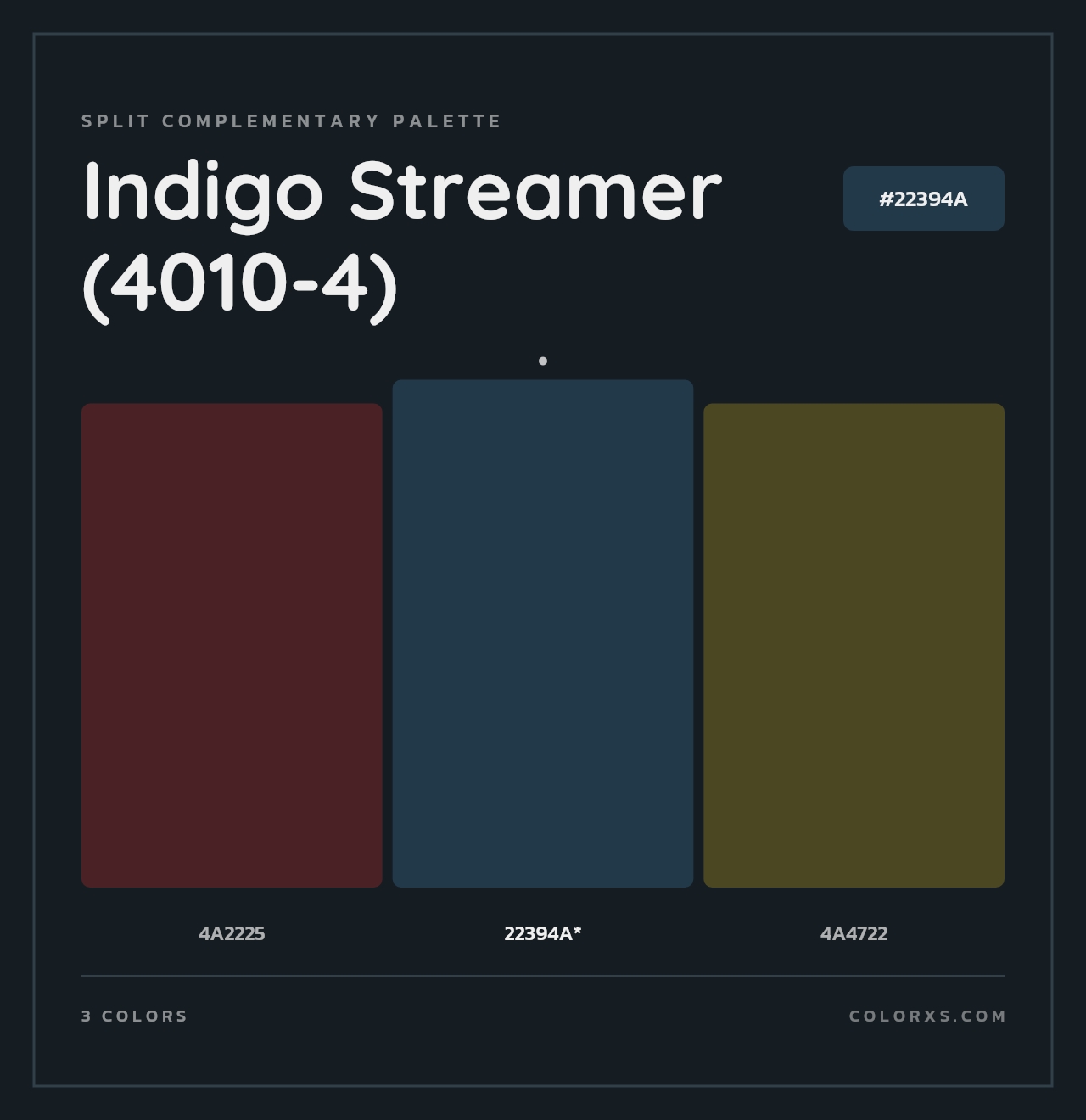 Indigo Streamer (4010-4) - Split-Complementary Color Palette