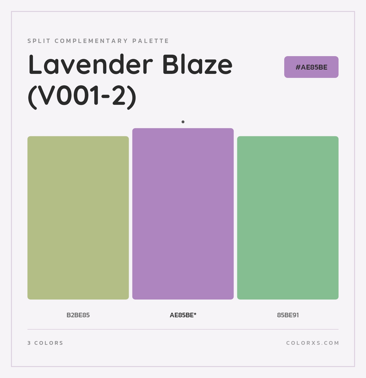 Lavender Blaze (V001-2) - Split-Complementary Color Palette