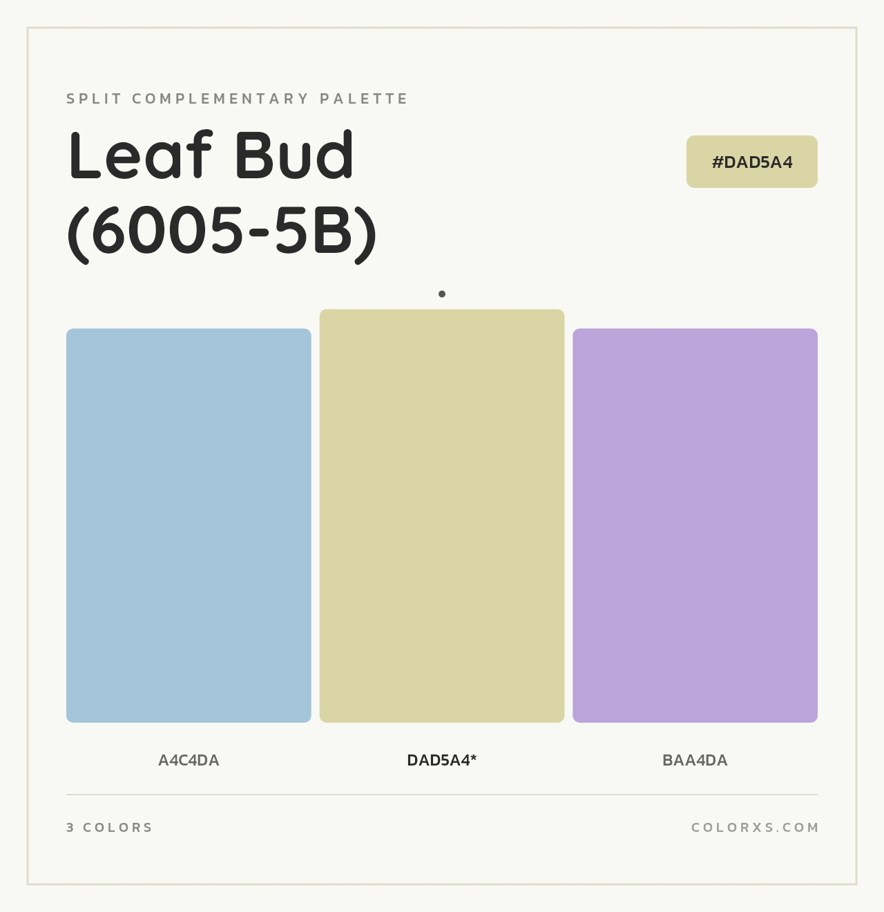 Leaf Bud (6005-5B) - Split-Complementary Color Palette