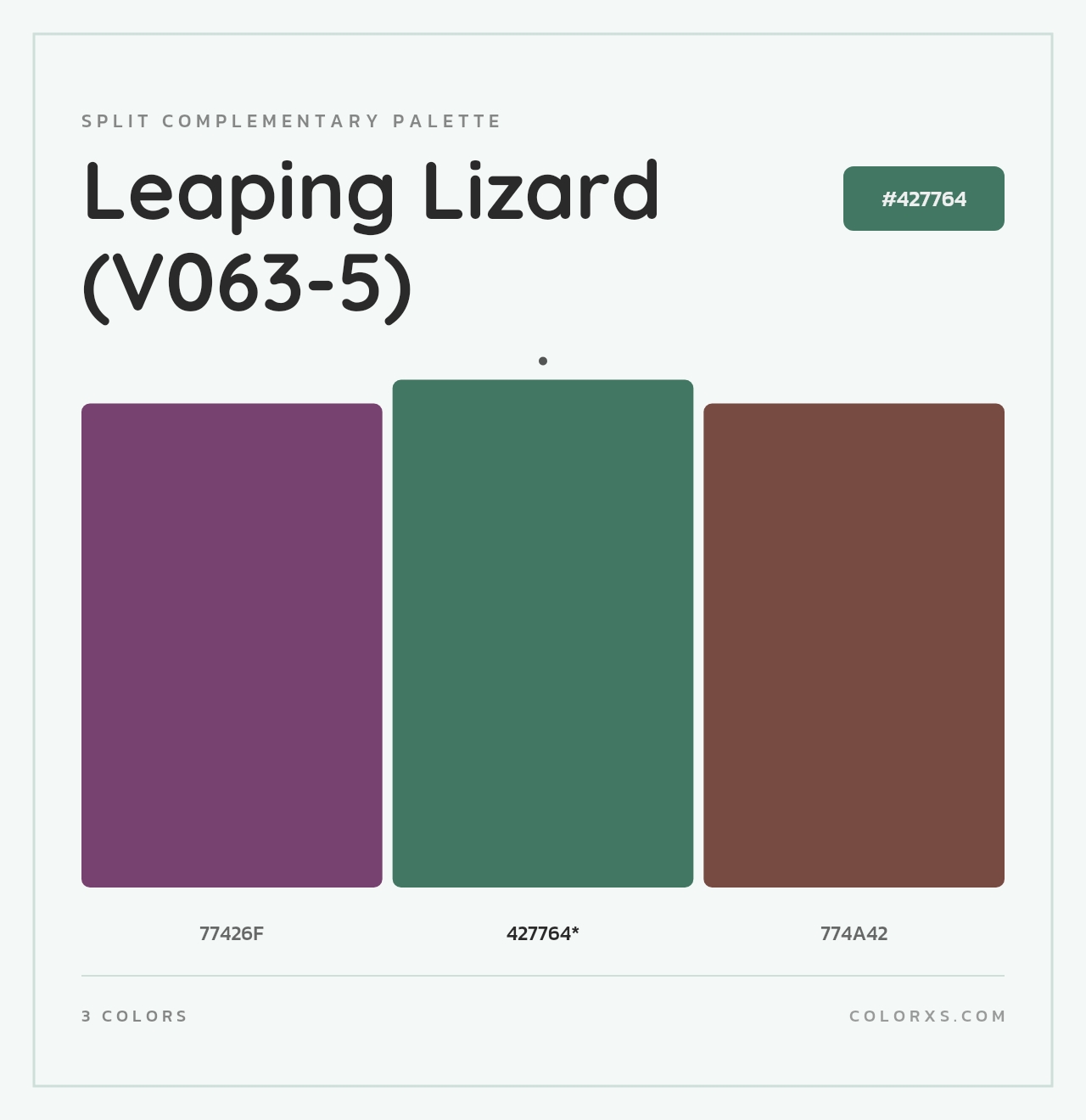 Leaping Lizard (V063-5) - Split-Complementary Color Palette