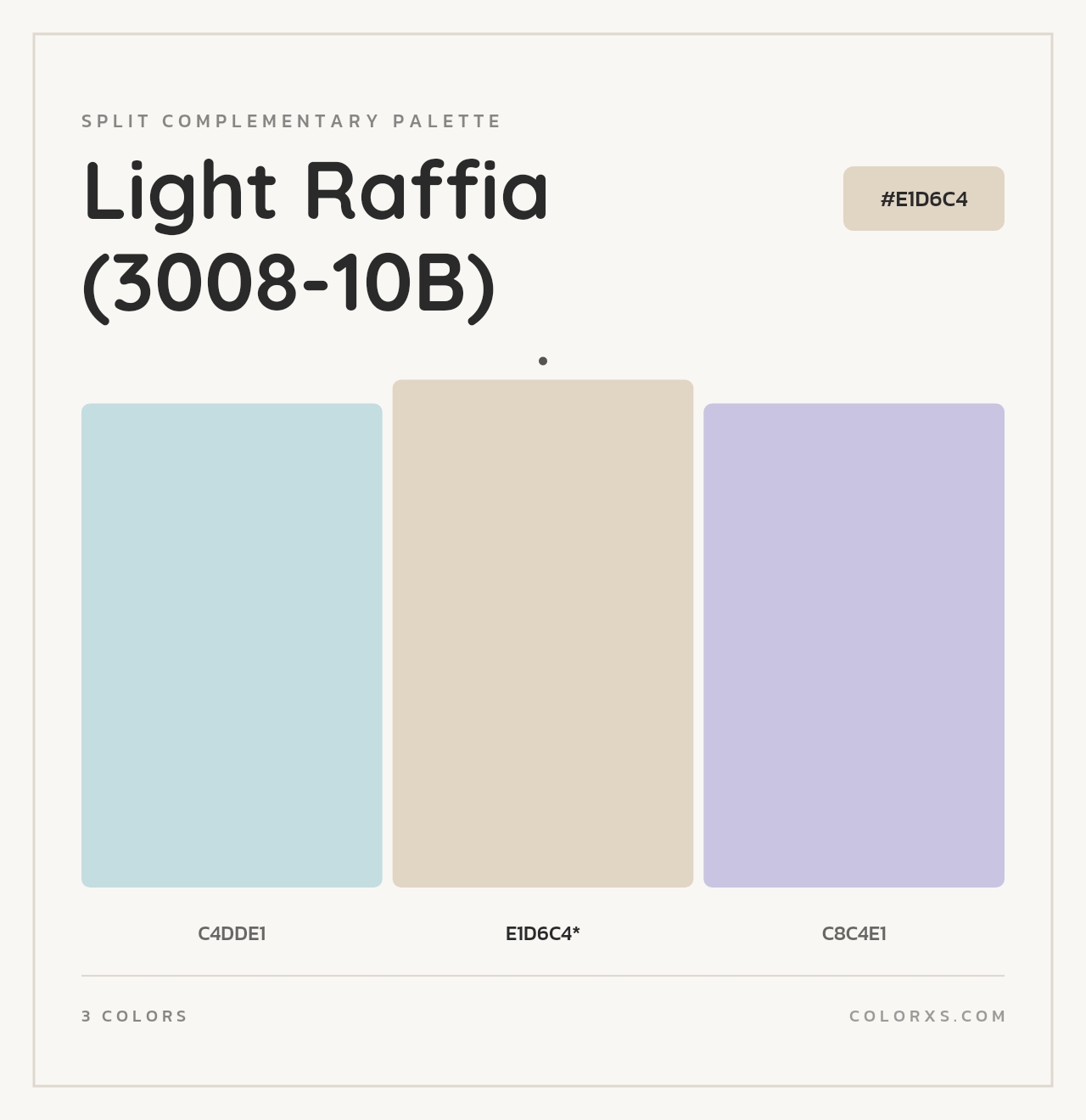 Light Raffia (3008-10B) - Split-Complementary Color Palette
