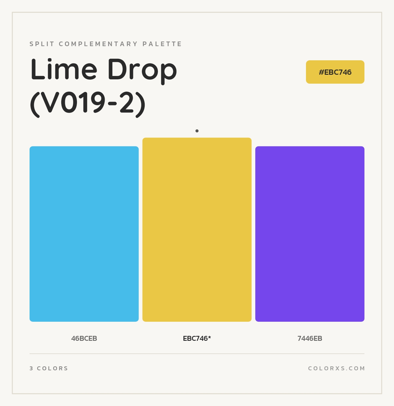 Lime Drop (V019-2) - Split-Complementary Color Palette
