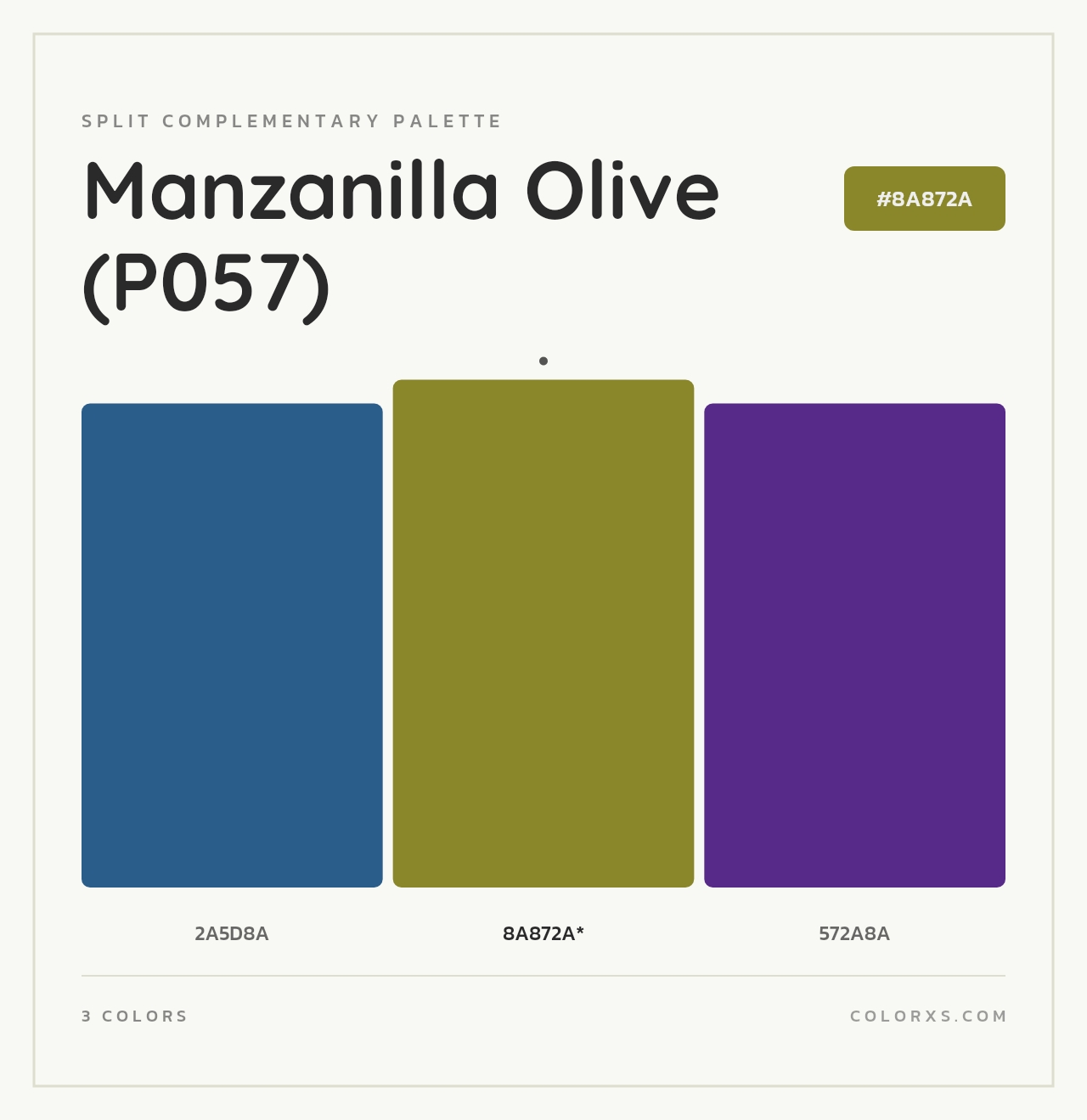 Manzanilla Olive (P057) - Split-Complementary Color Palette