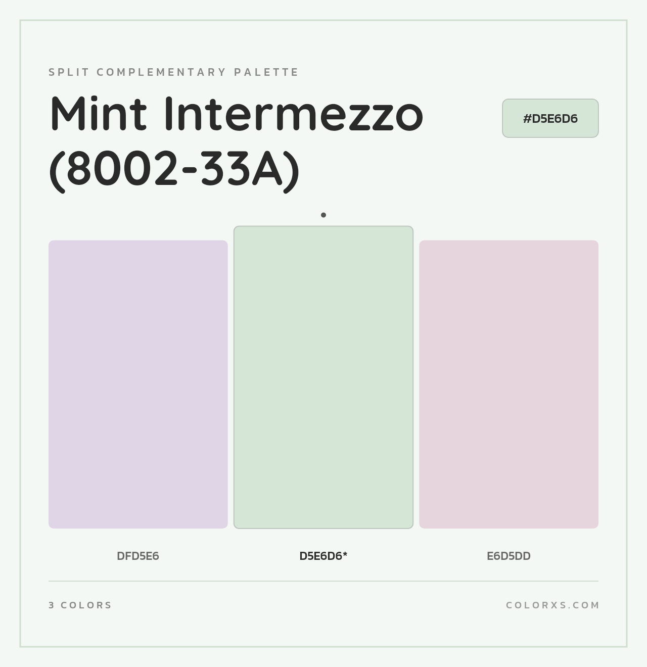 Mint Intermezzo (8002-33A) - Split-Complementary Color Palette