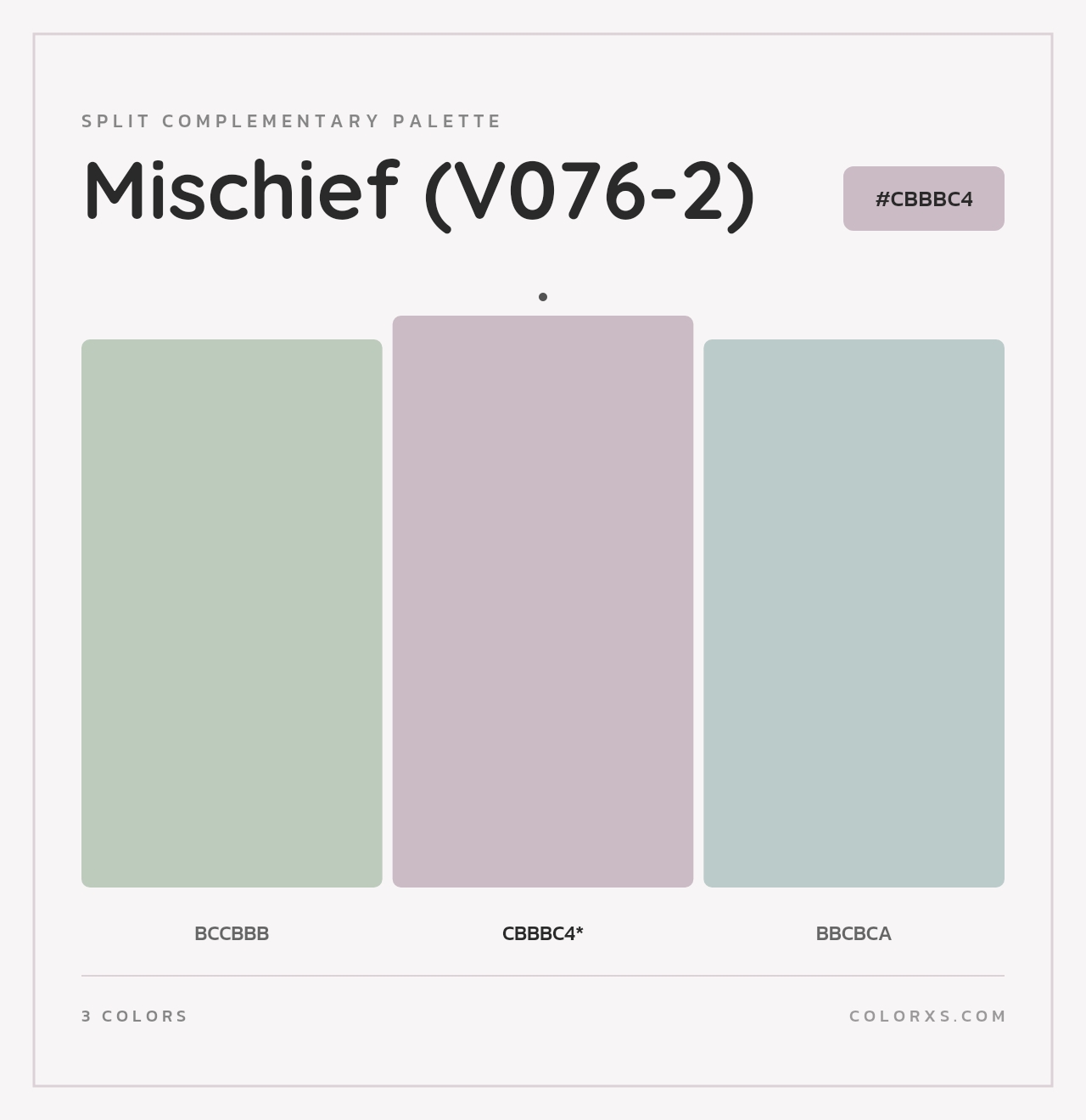 Mischief (V076-2) - Split-Complementary Color Palette