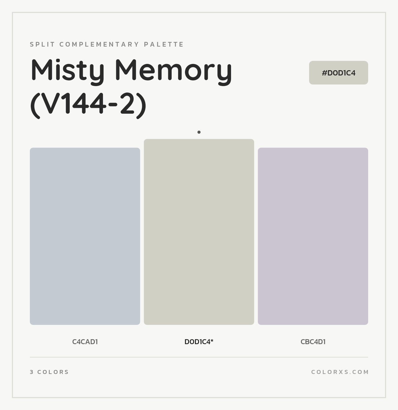 Misty Memory (V144-2) - Split-Complementary Color Palette